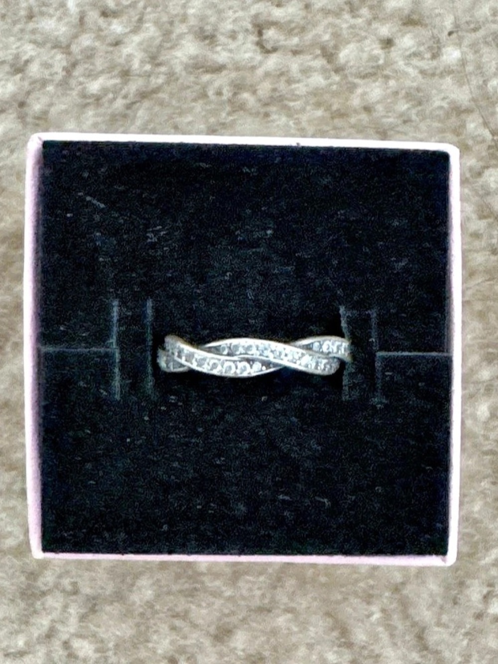 Pandora Sparkling Twisted Lines Ring Silver